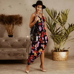 Floral Print Suspenders Bohemia Dresses