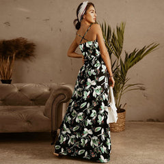 Floral Print Suspenders Bohemia Dresses