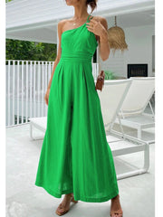 Folds Backless Wide Leg Jumpsuit
