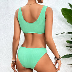 Sensual Ribbed Cheeky Bikini Set