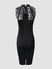 Contrast Glitter Party Lace Dress