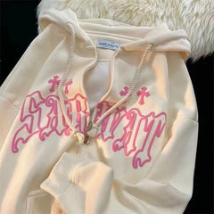 Vintage Goth Embroidery Hoodie