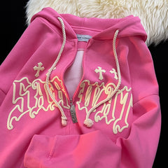 Vintage Goth Embroidery Hoodie