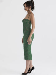 Club Evening Party Vestidos Backless Wrap Hip Lace Dress