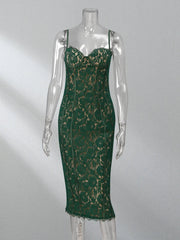 Club Evening Party Vestidos Backless Wrap Hip Lace Dress