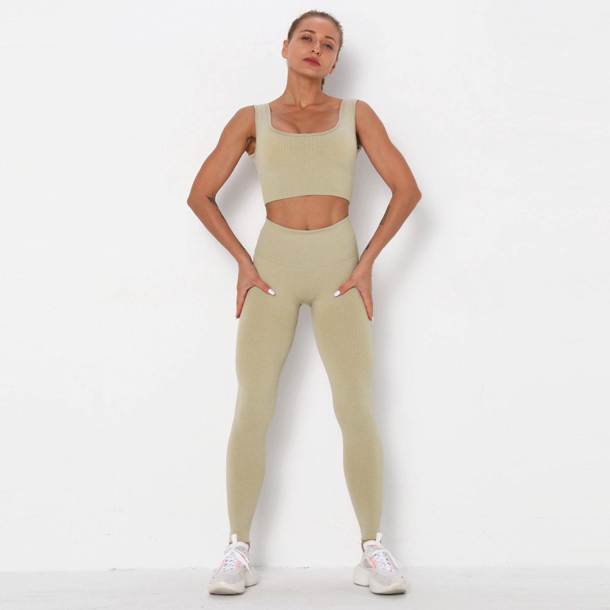 Beige 2 Piece Yoga Set