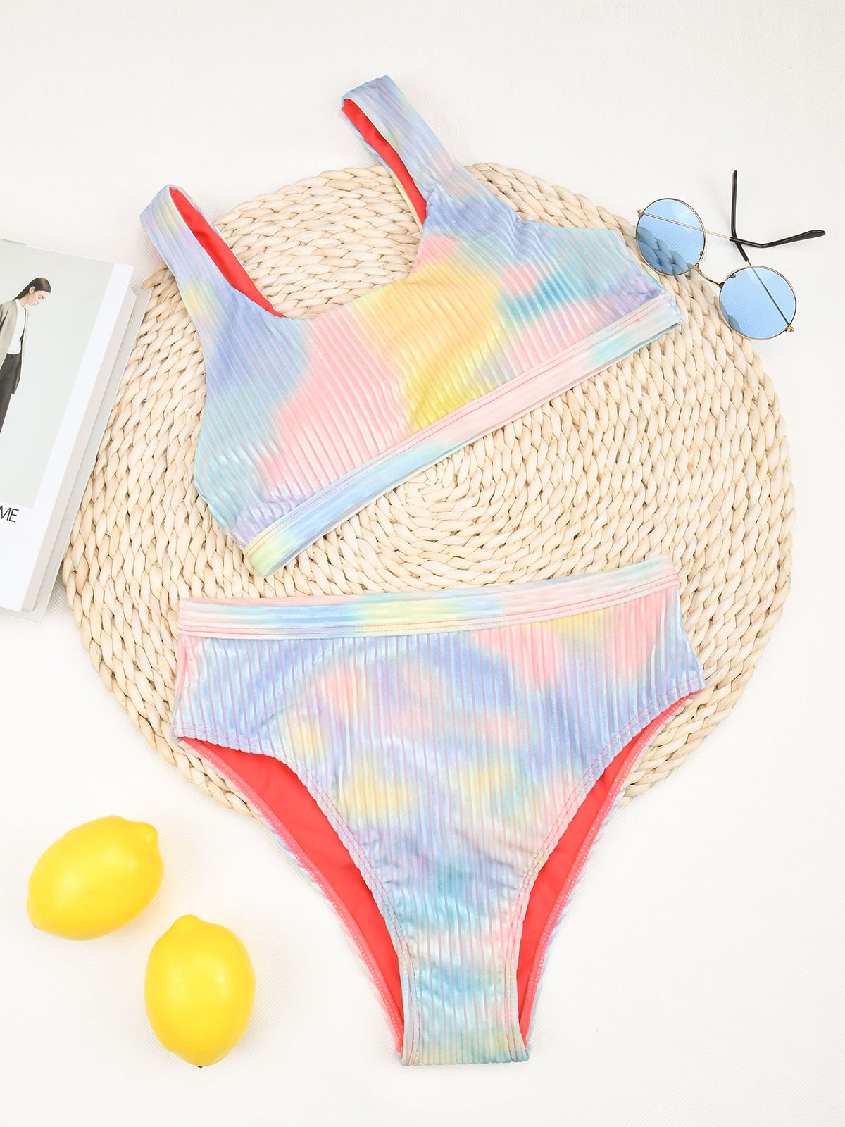 Tie Dye High Waist Bikini Set