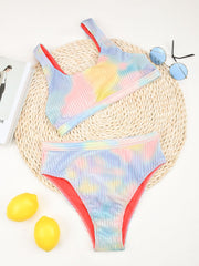 Tie Dye High Waist Bikini Set
