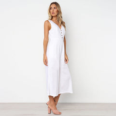 Casual Cotton Linen Jumpsuit