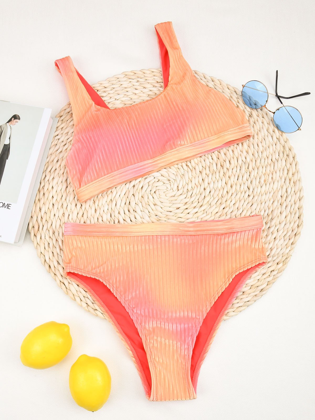 Tie Dye High Waist Bikini Set