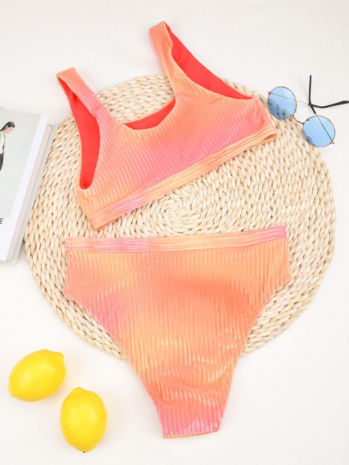 Tie Dye High Waist Bikini Set