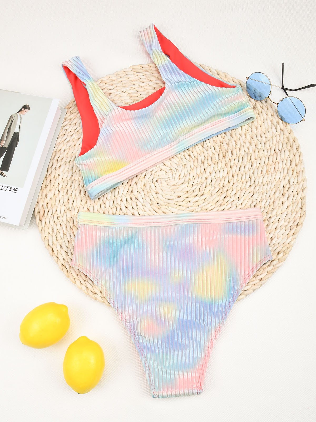 Tie Dye High Waist Bikini Set