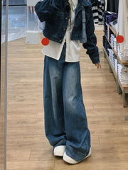 Distressed Blue Baggy  Vintage 90s Wide Leg Denim Y2K Pant