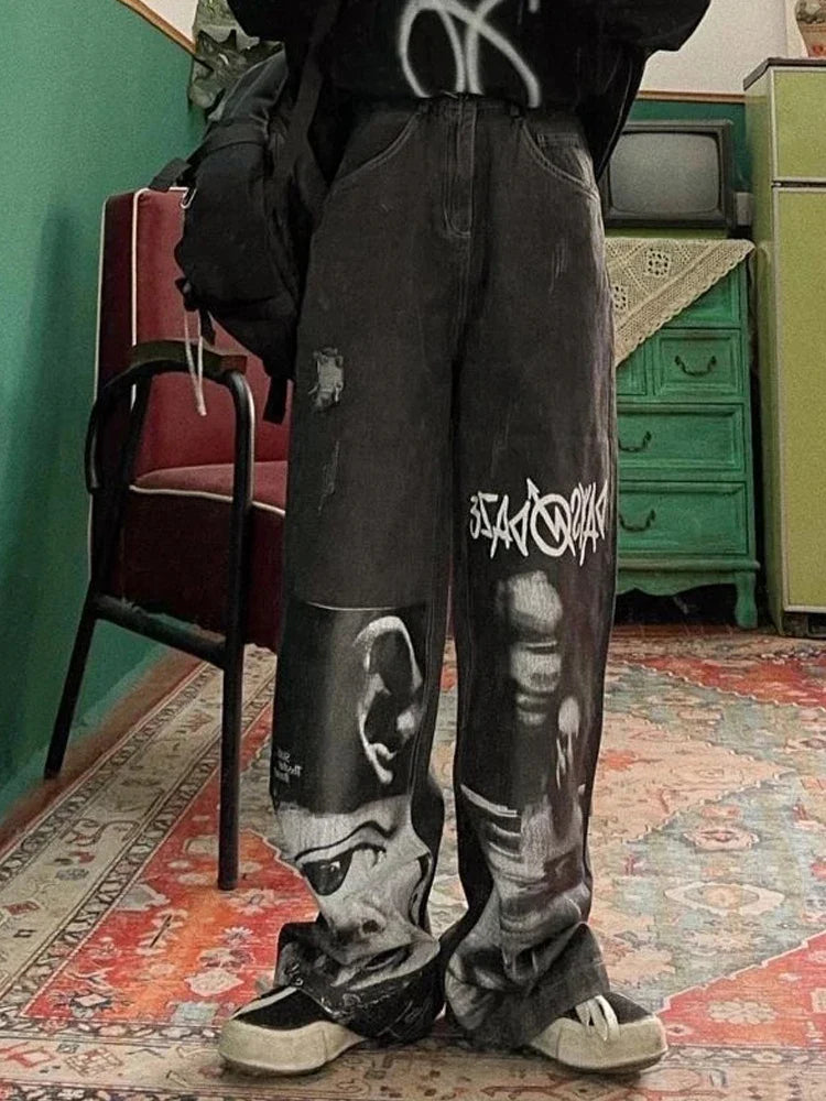 Gothic Baggy Punk Hippie Streetwear Y2K Wide Leg Pant