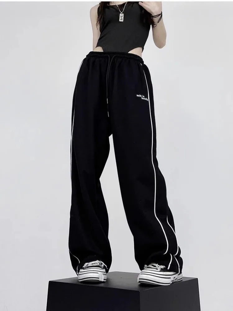 Black Baggy Jogging Sweatpants  Y2K Cyber Punk Oversize Pant