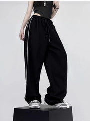 Black Baggy Jogging Sweatpants  Y2K Cyber Punk Oversize Pant