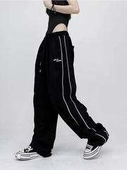 Black Baggy Jogging Sweatpants  Y2K Cyber Punk Oversize Pant
