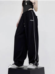 Black Baggy Jogging Sweatpants  Y2K Cyber Punk Oversize Pant