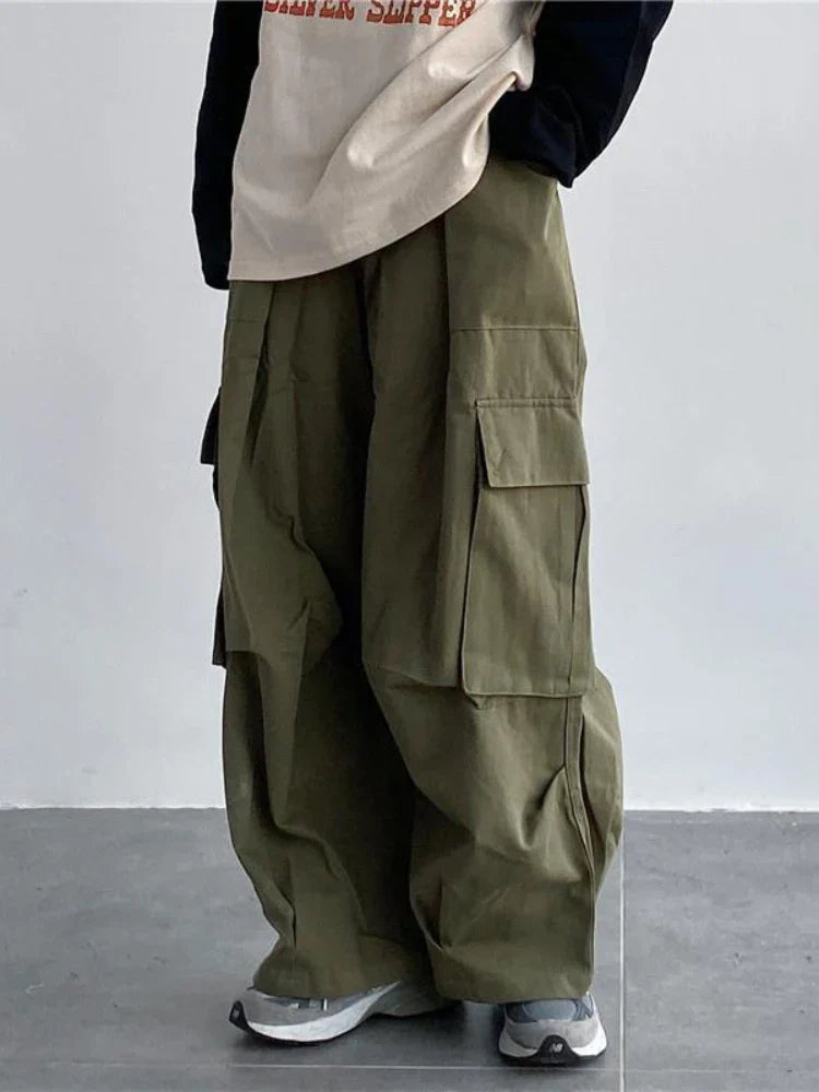 Green Cargo Y2K Hippie Kpop Harajuku Oversize Wide Leg Pant