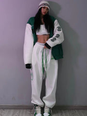 Gray Jogging Sweatpants Korean Fashion Oversize Loose Pant