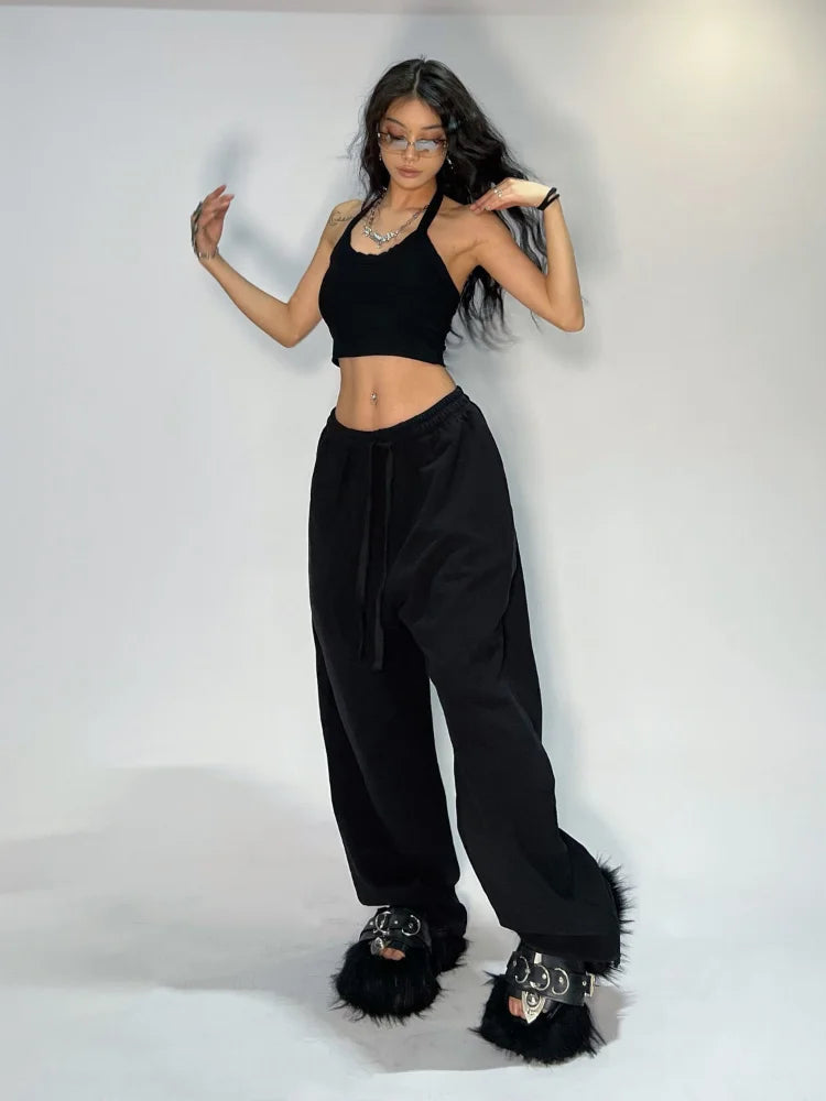 Gray Baggy Jogging Sweatpants Hippie Streetwear Korean Pant