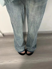 Blue Distressed Y2K Denim  Harajuku Oversize Retro Loose Pant