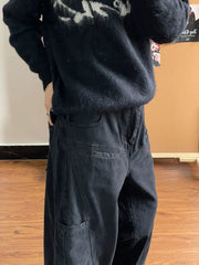 Black Cargo  Japanese Streetwear Oversize Grunge Pant