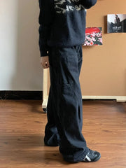 Black Cargo  Japanese Streetwear Oversize Grunge Pant