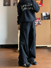 Black Cargo  Japanese Streetwear Oversize Grunge Pant