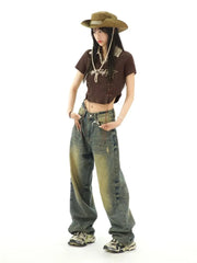 Distressed Baggy  Y2K Grunge Vintage Oversize Wide Leg Pant