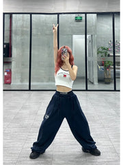 Blue Baggy Jogging Sweatpants  Kpop Y2K Harajuku Hippie Oversize Wide Leg Pant