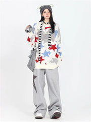 Star Jogging Sweatpants Harajuku Retro Vintage Patchwork Pant