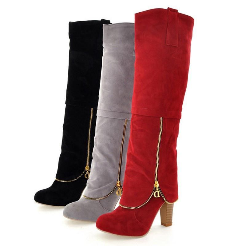 High Heels Long Flock Winter Knee High Boots