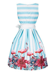 Striped Printed Sleeveless Mini Dress