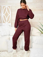 Jogger Pant Crop Top Hoodie Set