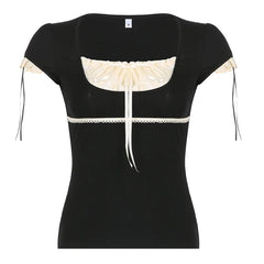 Hot Summer Skinny Tees for Ladies with Folds