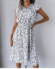 Vintage Dot Print Chiffon Dress