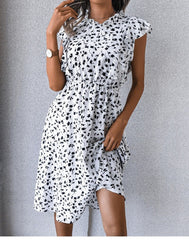 Vintage Dot Print Chiffon Dress