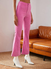 High Waist Flare Leg Cord Pants