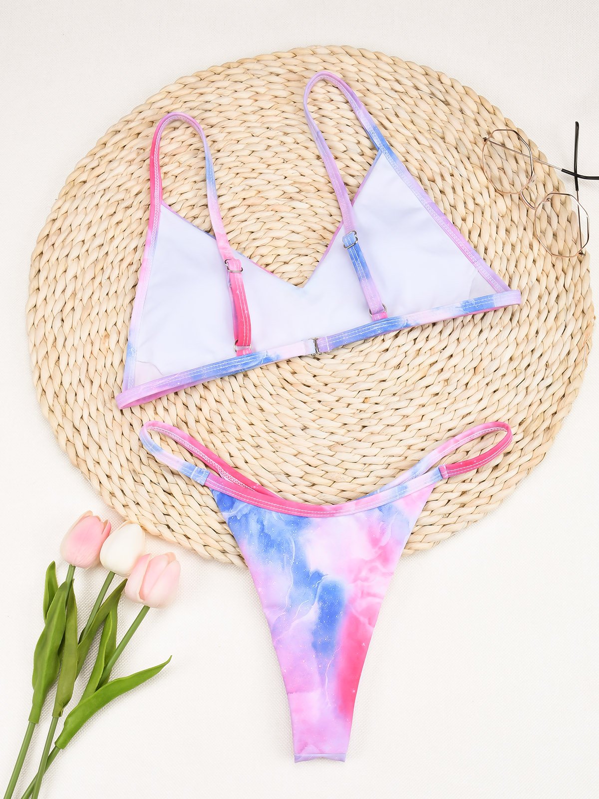 Tie Dye Thong Brazilian Bather Bikini Set
