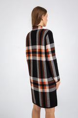 Long Sleeve Turtleneck Plaid Pullover Sweater Dress