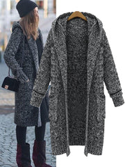 Hooded With Pockets Sweater Coat Cardigans Outerwear