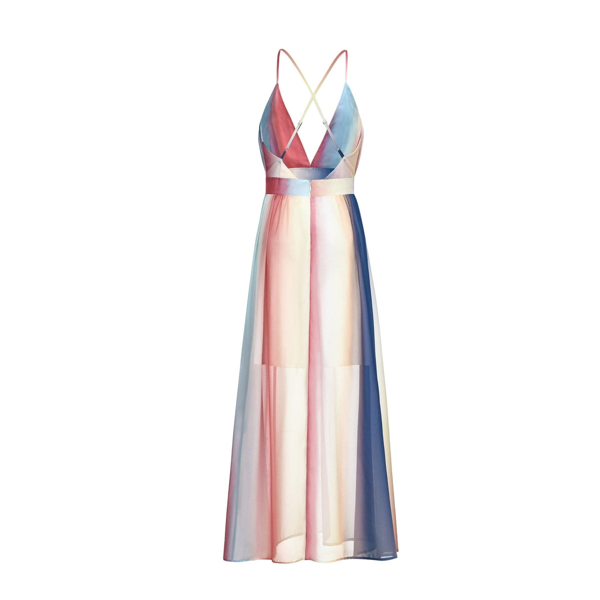 Iridescent Long Backless Prom Dresses