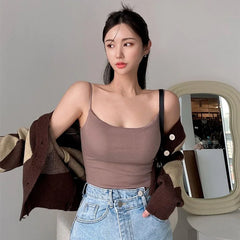 Sweet Slim U-Neck Solid Color Tank Top