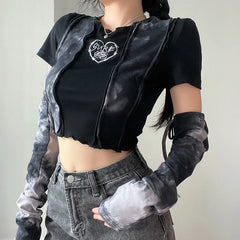 Vintage Chic Tie Dye Print Y2K Crop Top