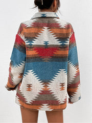 Lapel Geometric Figure Jacquard Jacket