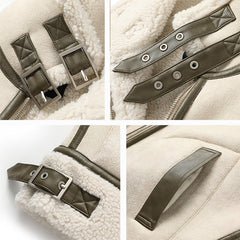 Warm Loose Leather Patchwork Jacket