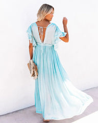 Elegant V-neck Maternity Boho Dress for Photoshoot