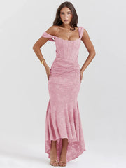 Off-shoulder Sleeveless Bodycon Club Party Maxi Dress