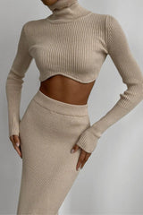 Autumn Winter Y2K Slim  Knitted Set Skirt